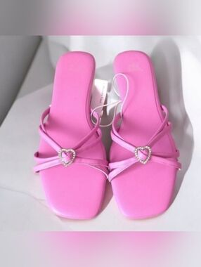 Women's Tanya Strappy Heart Slide Sandals- Wild Fable Pink Size 8.5